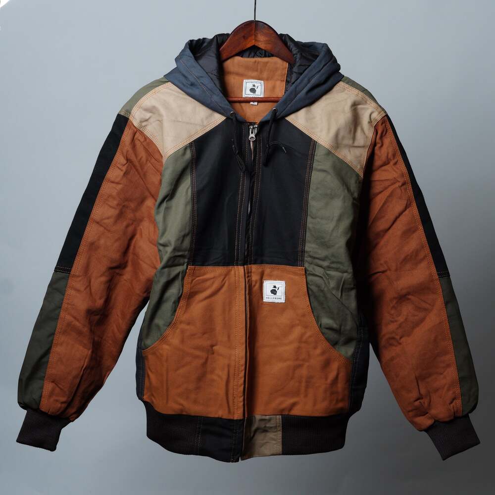 Workwear Colorblock Hooded Jacket Size L
